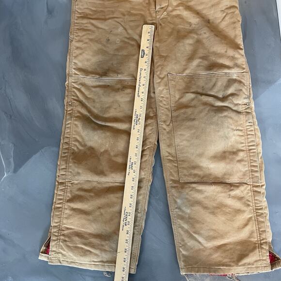 Vintage Carhartt Duck Bib Quilt Lined Coveralls 6FBQZ Tan Men’s Size 40x30 FLAWS - Picture 12 of 13